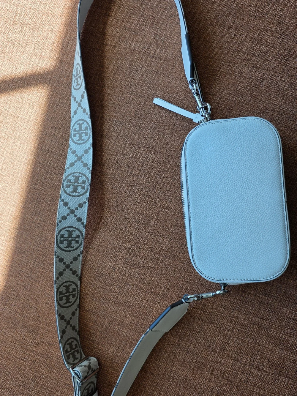 Tory Burch Light Blue Logo Crossbody Camera Bag